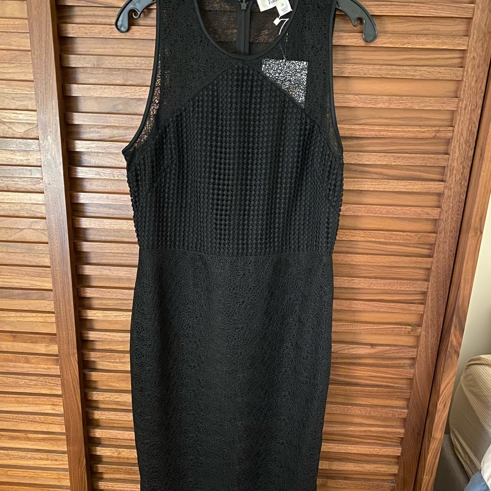 Midi length black dress, Diane Von Furstenberg.